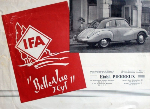 IFA F9 BelleVue 3 Cylinder Modelprogram 1952 Carbrochure (1373)